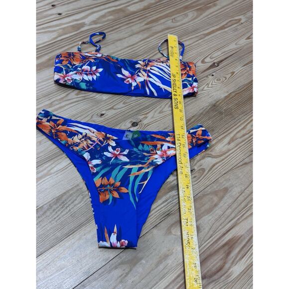 Tinibikini Swimwear Set Bikini Blue Floral 2 piece New With Tags X-Large - Picture 6 of 9